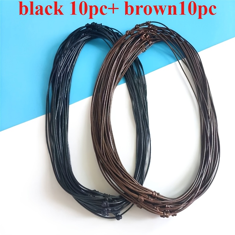 TEMU 20pcs High-quality Wax Rope Necklaces, Retro Knotted, Adjustable Length | Smooth And Durable, Pairable With Various Pendants, Suitable For Daily