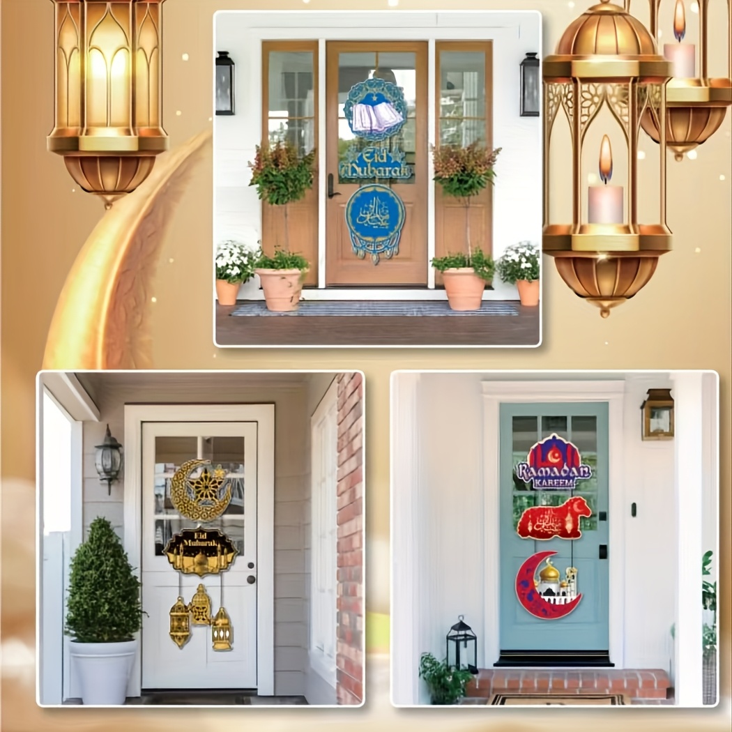 ramadan kareem door hanging decorations islamic arabic calligraphy   design festive wall decor paper material with suitable   14 for eid al fitr celebration details 0