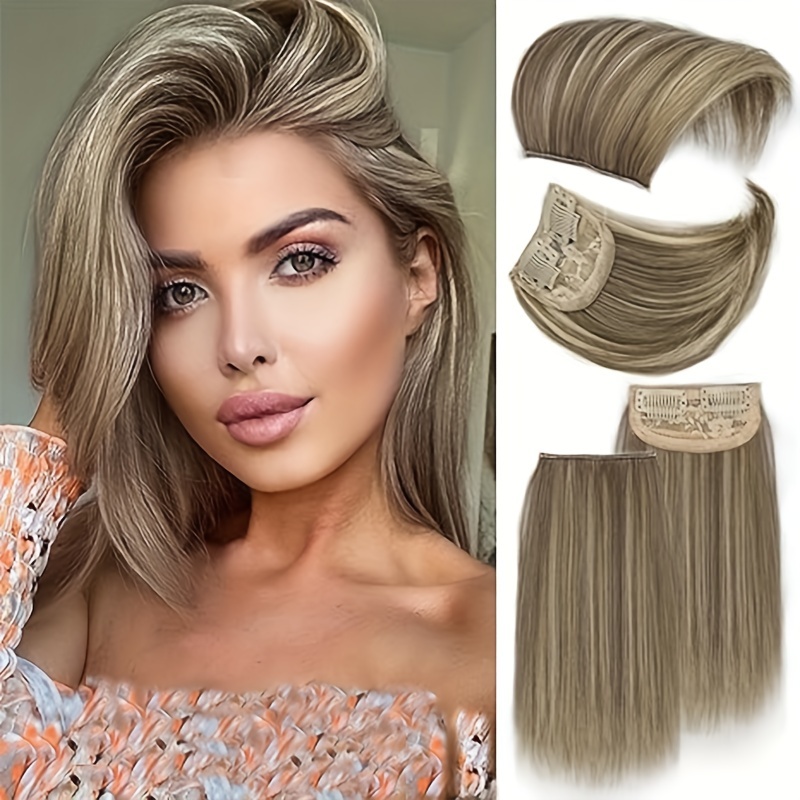 

Hair Pads Short Straight Hair Pieces Synthetic Clip In Hair Extensions For Daily Use Hair Accessories