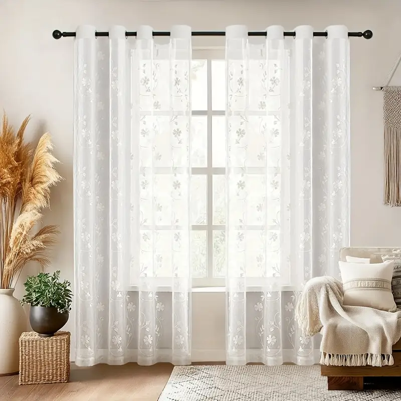 Cortinas Transparentes Para Sala De Estar, Cortina Con
