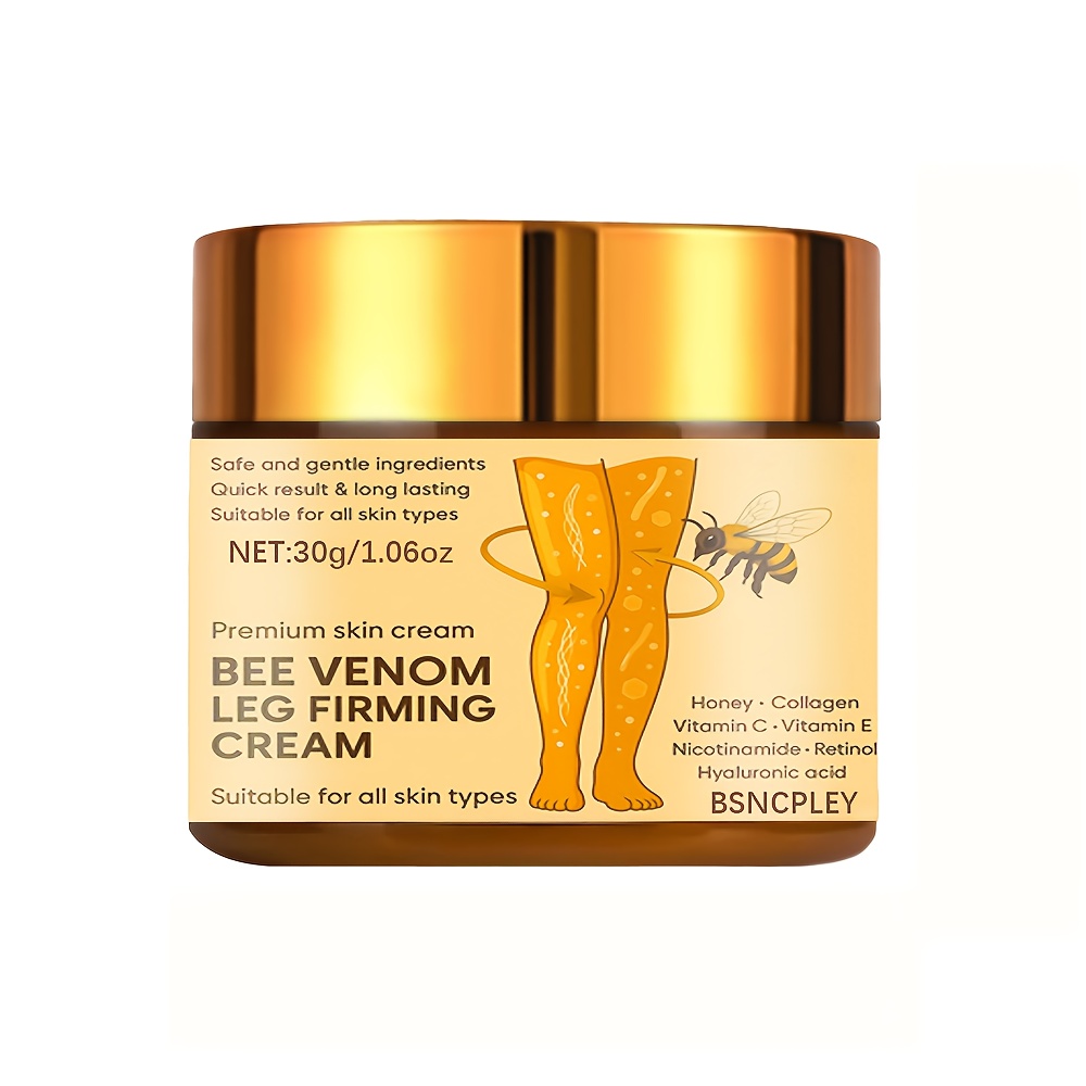 Image of Bsncpley Bee Venom Cream - A Versatile Bee Venom Massage Cream For Legs, Featuring Beige Shade, Vitamins C And E, And Includes Honey, Collagen, Hyaluronic Acid, And Gentle