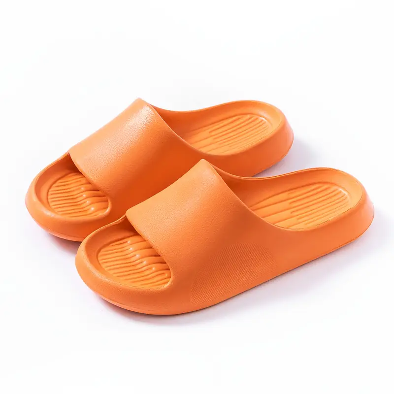 summer eva flip flops soft comfortable slip on sandals with non slip soles for bathroom floor and outdoor use black and orange summer footwear eva sandals comfortable footwear Product details 2
