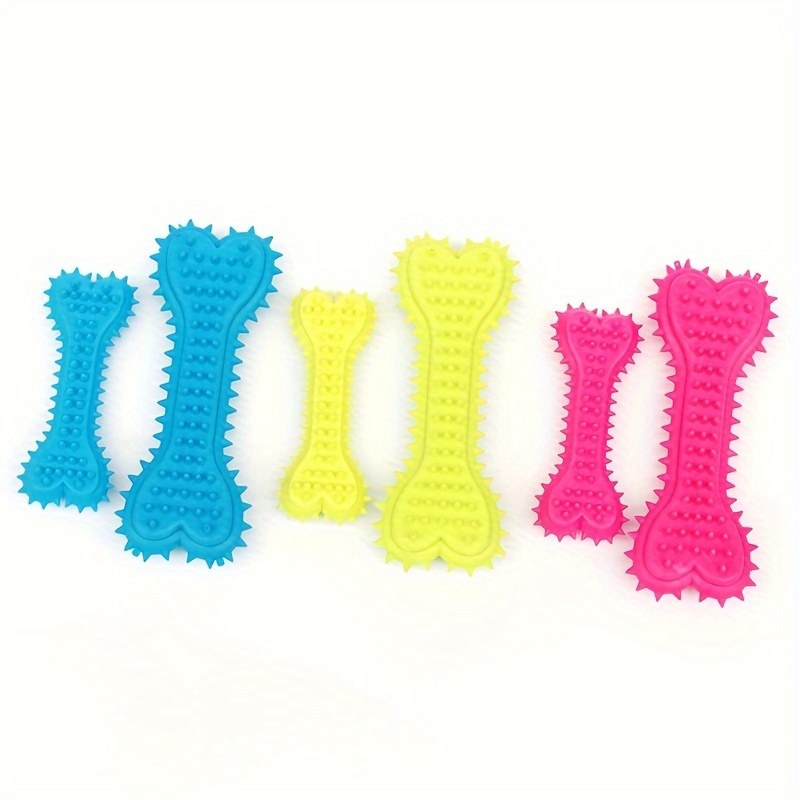 

3pcs Durable Rubber Bone Dog Toys - Chew-resistant Teeth Cleaning Sticks For All Breeds, Ideal For Training & Play