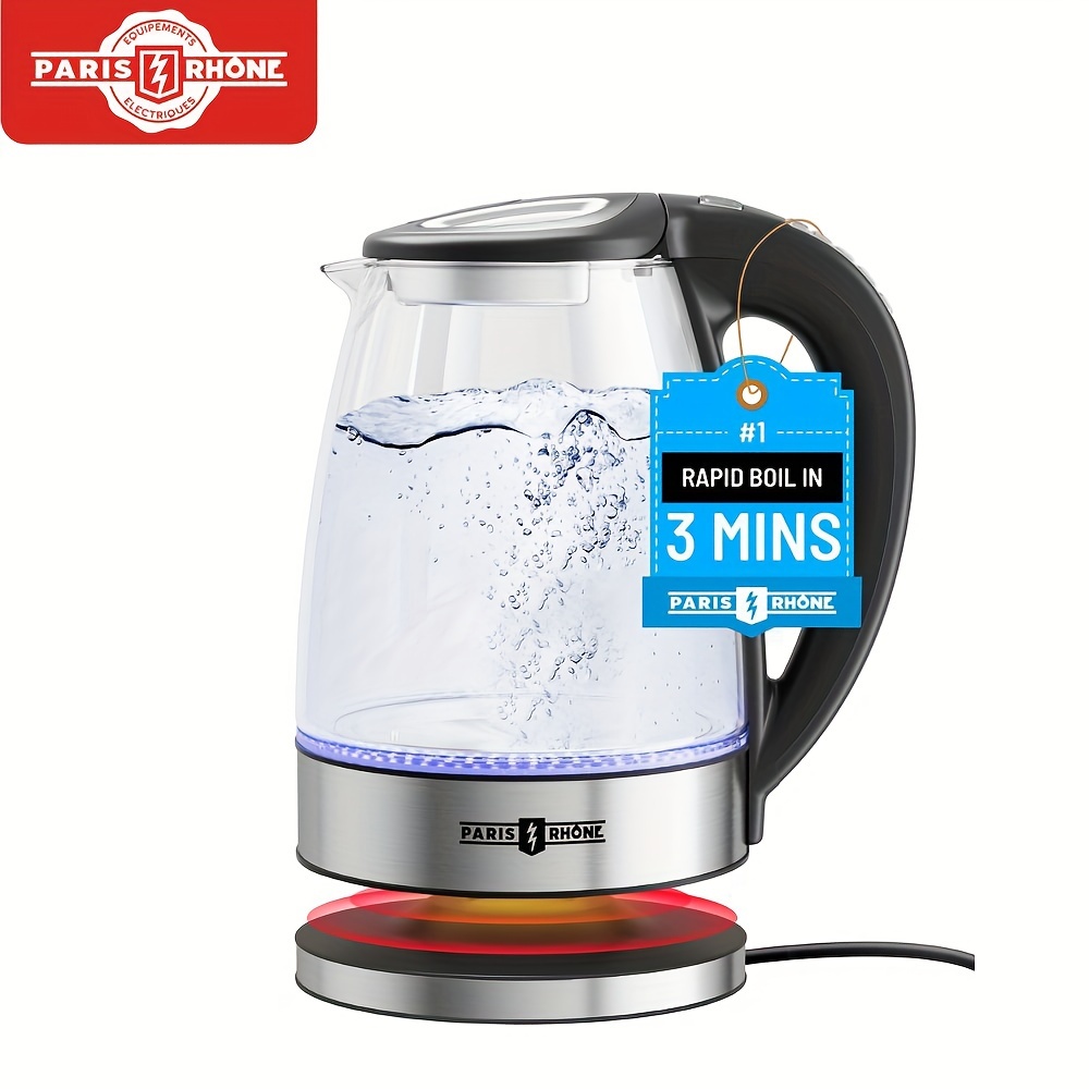 

Electric Kettle With Temperature Control - 6 Presets, 1.7l Capacity, Cordless Borosilicate Glass Tea Kettle With 30min Keep Warm, Auto-off & Boil-dry Protection, Bpa-free Pe-ek020