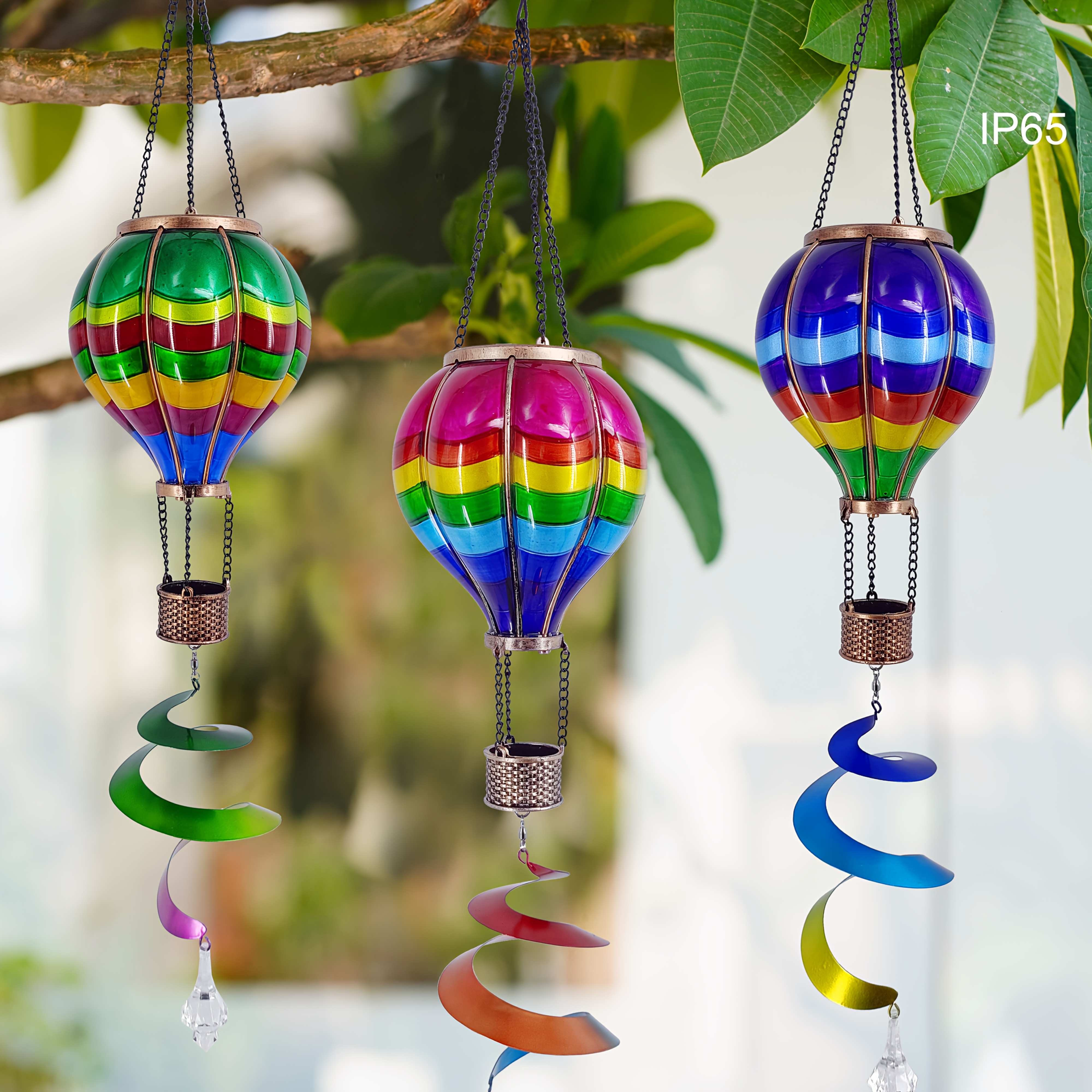 Lanterne Solaire Décorative Montgolfière - Pour Jardin, Terrasse, Mariage - Éclairage LED Blanc Chaud