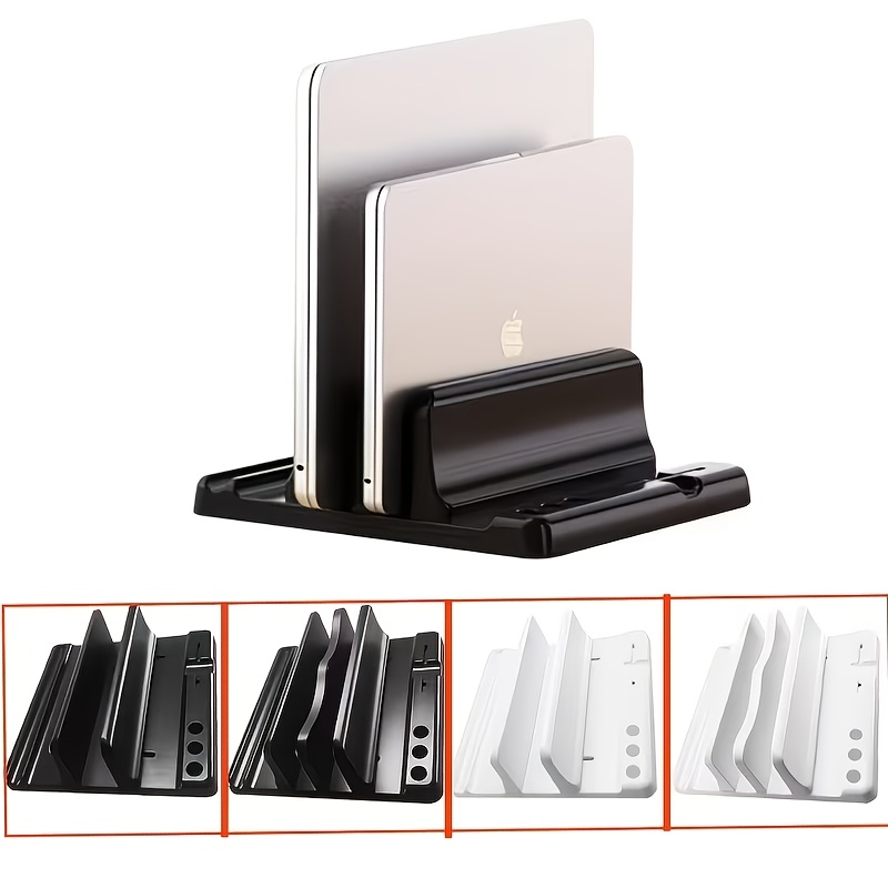 TEMU Support pour ordinateur portable, support de bureau réglable en plastique, support de rangement pratique 2-en-1, compatible avec Air, Mac, HP,