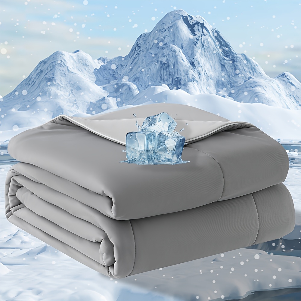 TEMU 1pc Cooling Comforter & Bedspread-style Blanket For Hot Sleepers - Breathable Lightweight Cooling Bed Sheet, Twin/queen/king Size, Machine