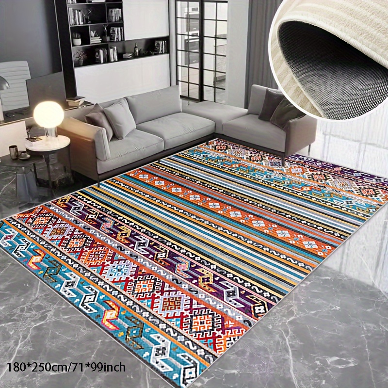 

Living Room Bedroom Faux Cashmere Area Rug Vintage Ethnic, Non-slip Soft Washable Office Carpet Home, Outdoor Carpet, Etc.; Indoor And Outdoor Can Be Used