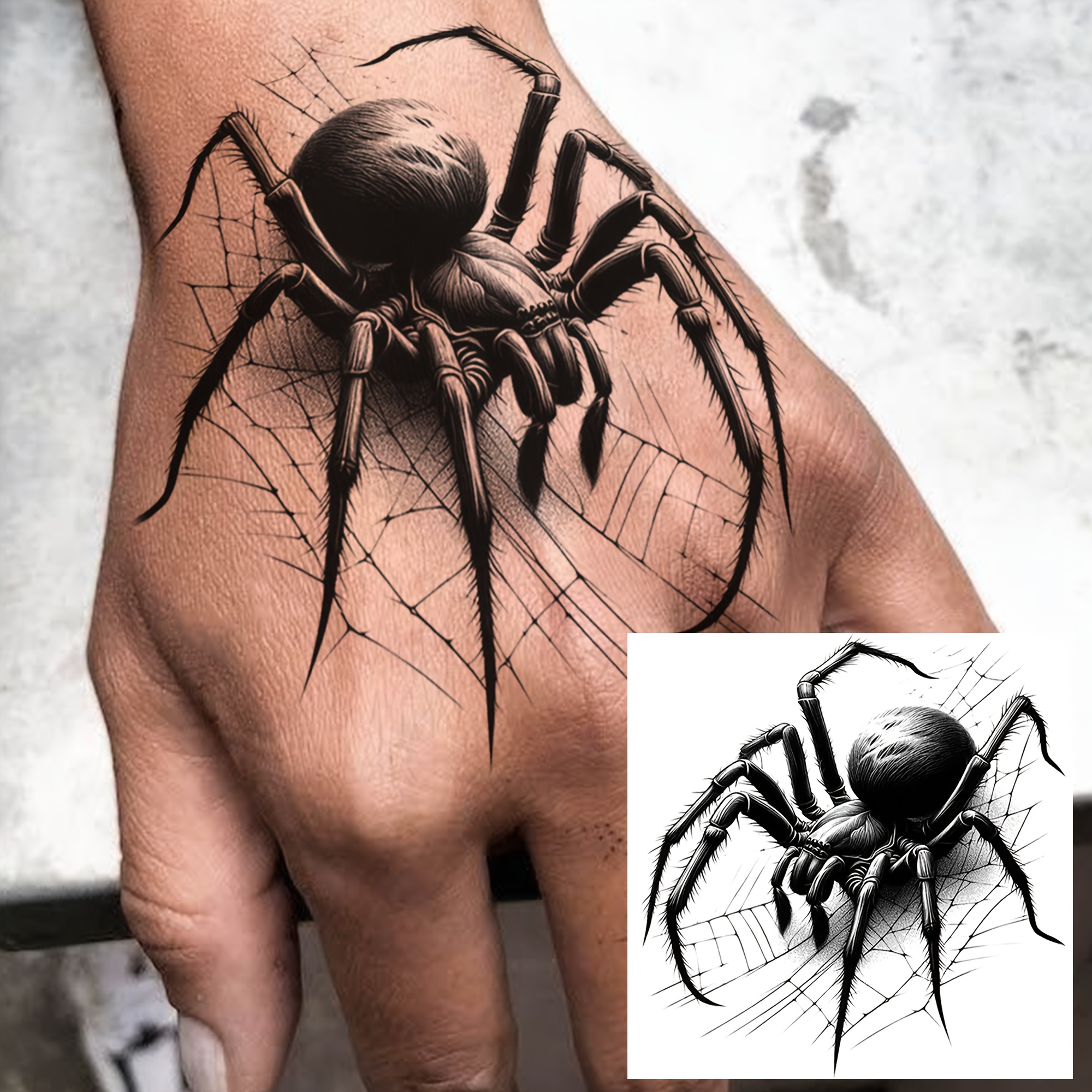 1 Sheet Temporary Tattoos For Women Men Hands Finger Foot Neck Waist Legs Thigh Forearm Shank Half Sleeve Arm, Temp Fake Tattoo Stickers Waterproof Long Lasting Realistic Tatoos