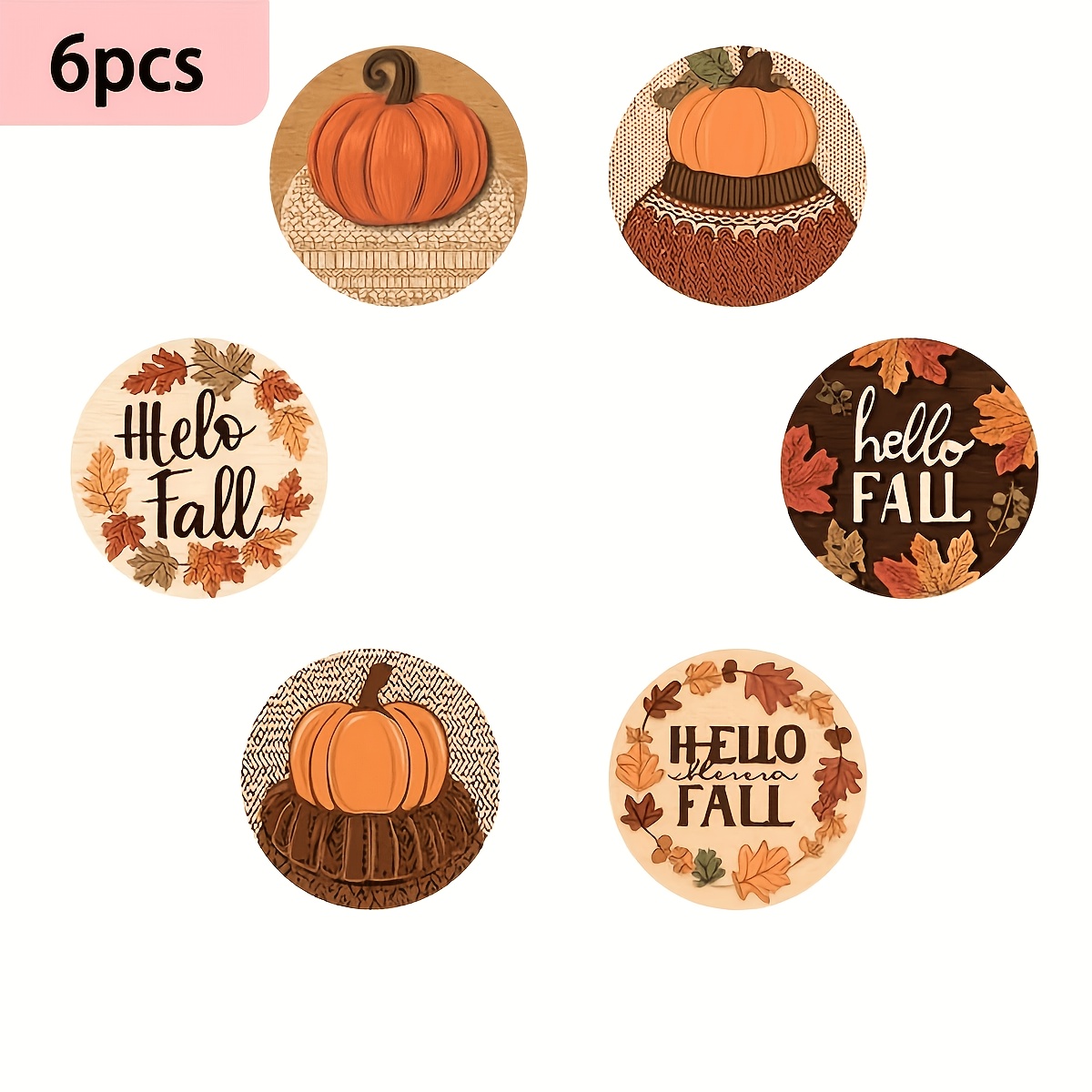 TEMU Ensemble de 6 sous-verres pour Thanksgiving, sous-verres de style rétro automnal, nappes de table de Thanksgiving de américain, sous-verres à