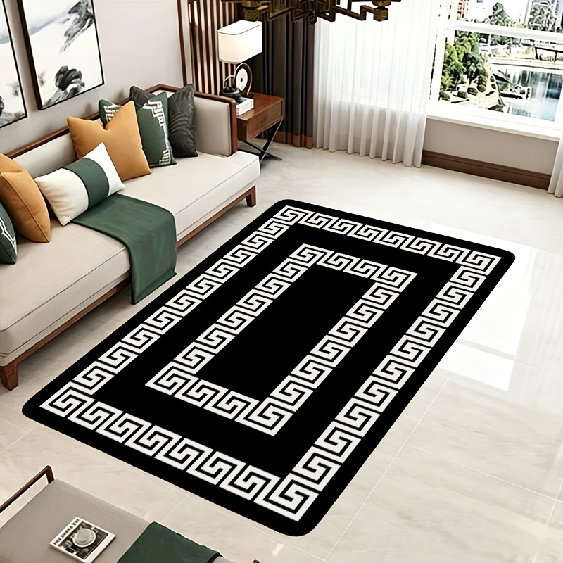 Image of 1pc Thick 1.1cm Living Room Floor Mat, High-end Pattern Printed Floor Mat Thickened Non-slip Wear-resistant Suitable For Room Porch Balcony And Home Decoration