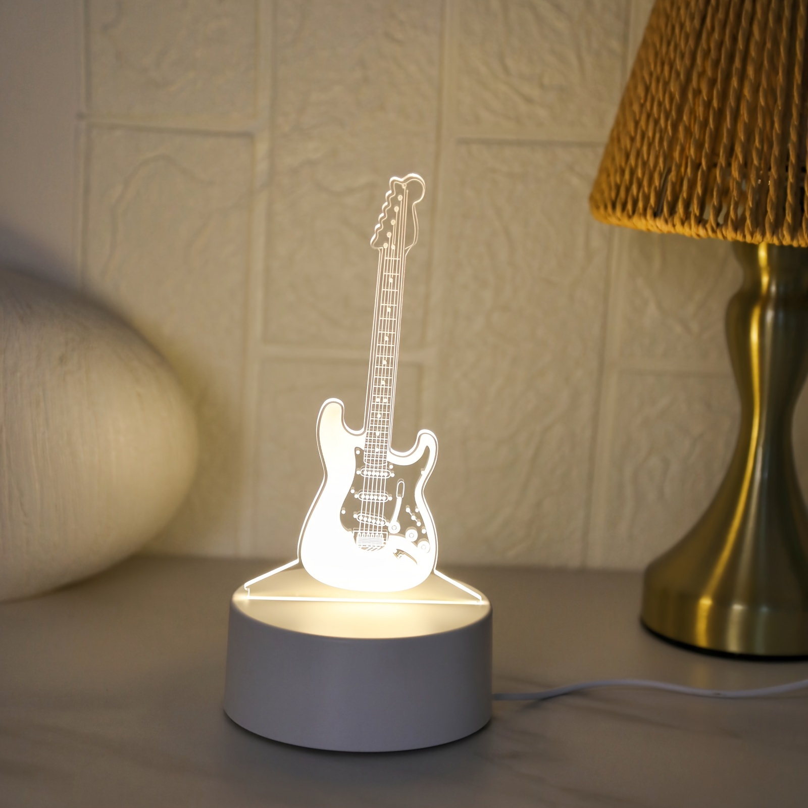 

Guitar-inspired 3d Led Night Light - Usb Powered, Energy-efficient Desk & Bedroom Decor, Perfect Gift For Music Lovers