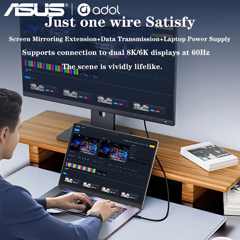 2-Pack ASUS Adol Thunderbolt 5 Cable, 120 Gbps Data Transfer