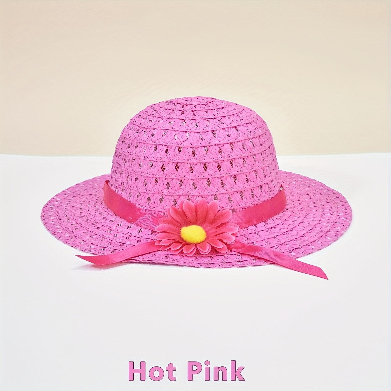 A Floral Straw Sun Hat, Lightweight, Sunscreen, And Breathable Hat, Suitable For Outdoor Vacation Summer Beach Parties, New Year's Gifts, Suitable For