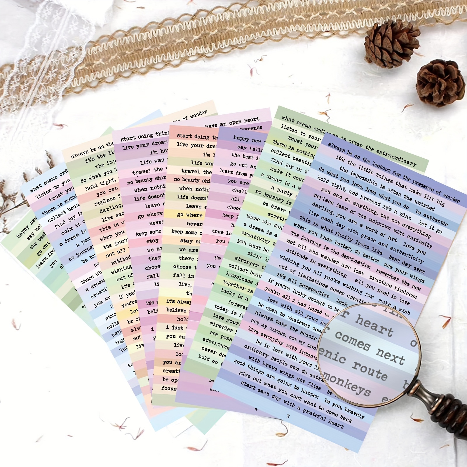 

Pack Of 8 Small Talk Stickers Text Phrase Sheet Scrapbooking Greeting Card Diary Journal Book Album Decoration Professional And Attractive