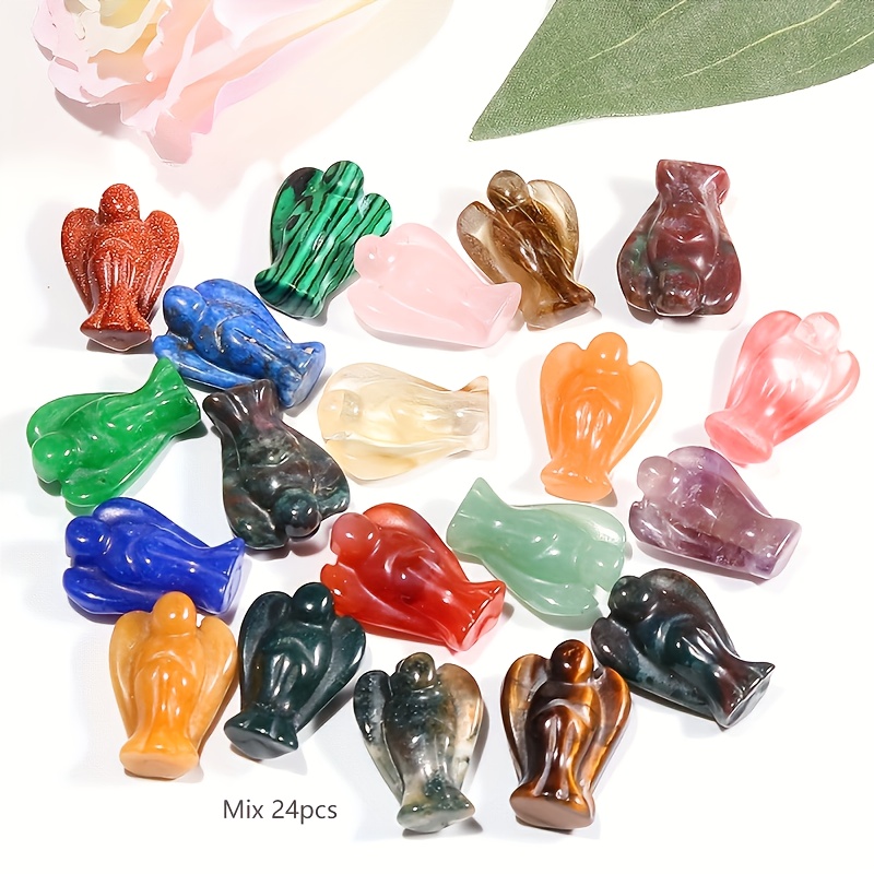 Small Bargain Pocket Stone Crafts - Mini Angel Statue Carved Quartz