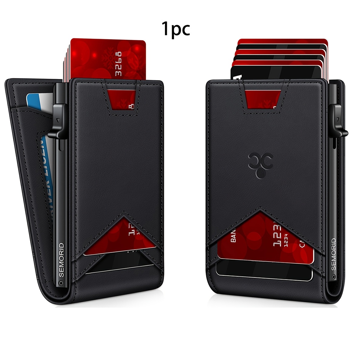 TEMU Men's Ultra-thin Wallet With Rfid Shielding And Double-fold Front Pocket, Money Clip With Card Holder | Gift For Men