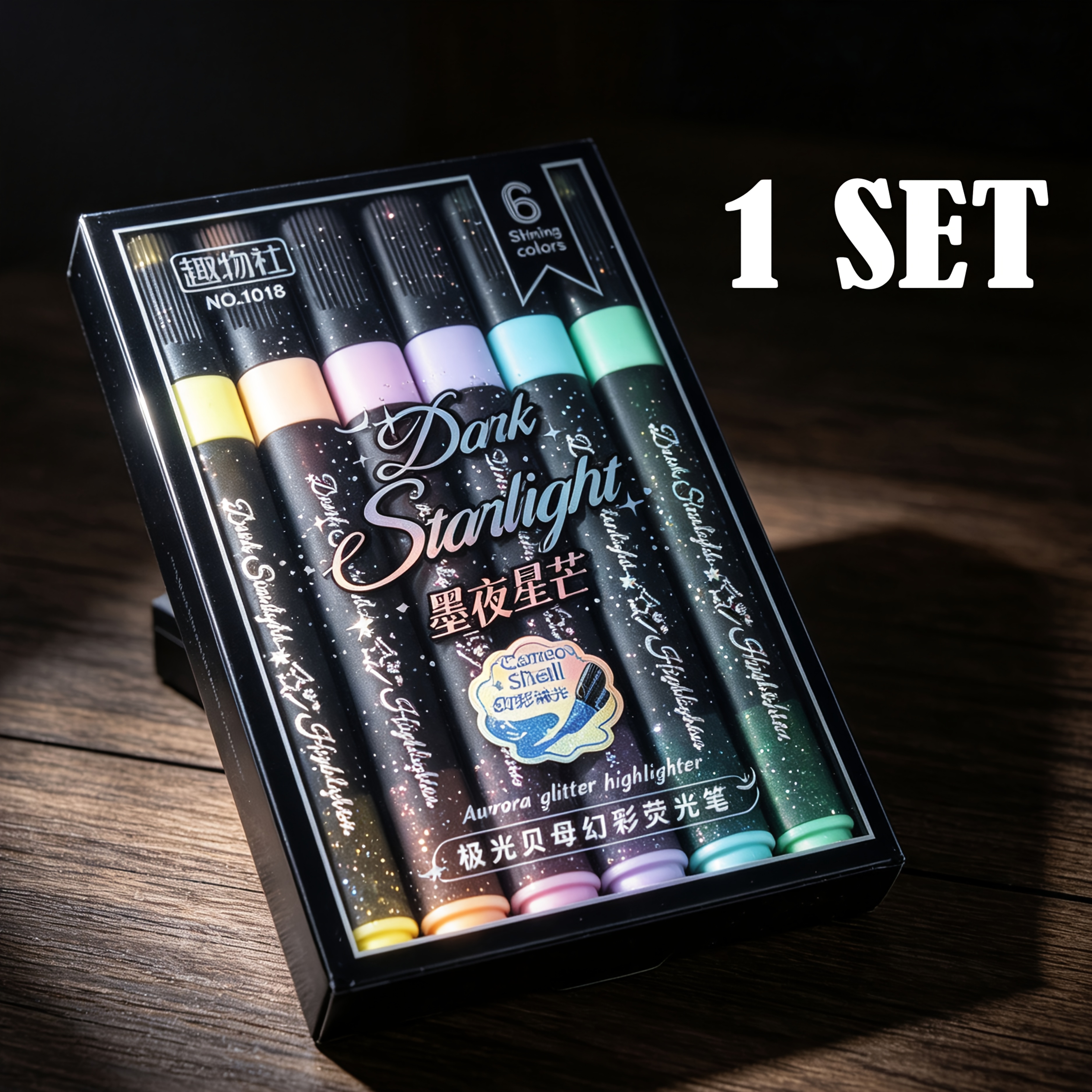 TEMU 1 Set/2 Set Fluorescent Highlighter 6-color Set, Quick-drying Ink, Vibrant Colors, Smooth Ink Flow, Dark-, High-value Appearance. Suitable For