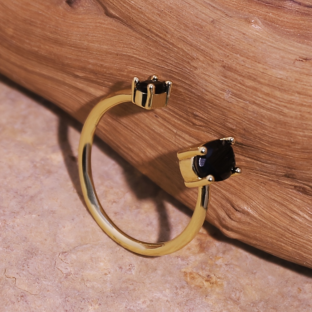 Natural Agate Open Ring Minimalist Retro Ring