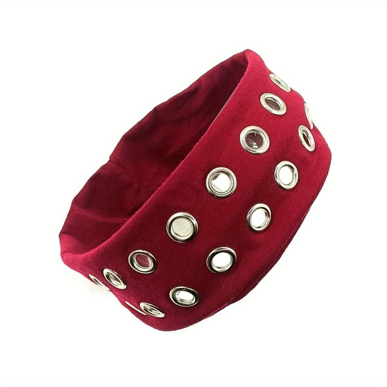 FloralGrace Stirnband Mit Nieten - Y2K Punk Style Für Damen, Elastisches Haarband