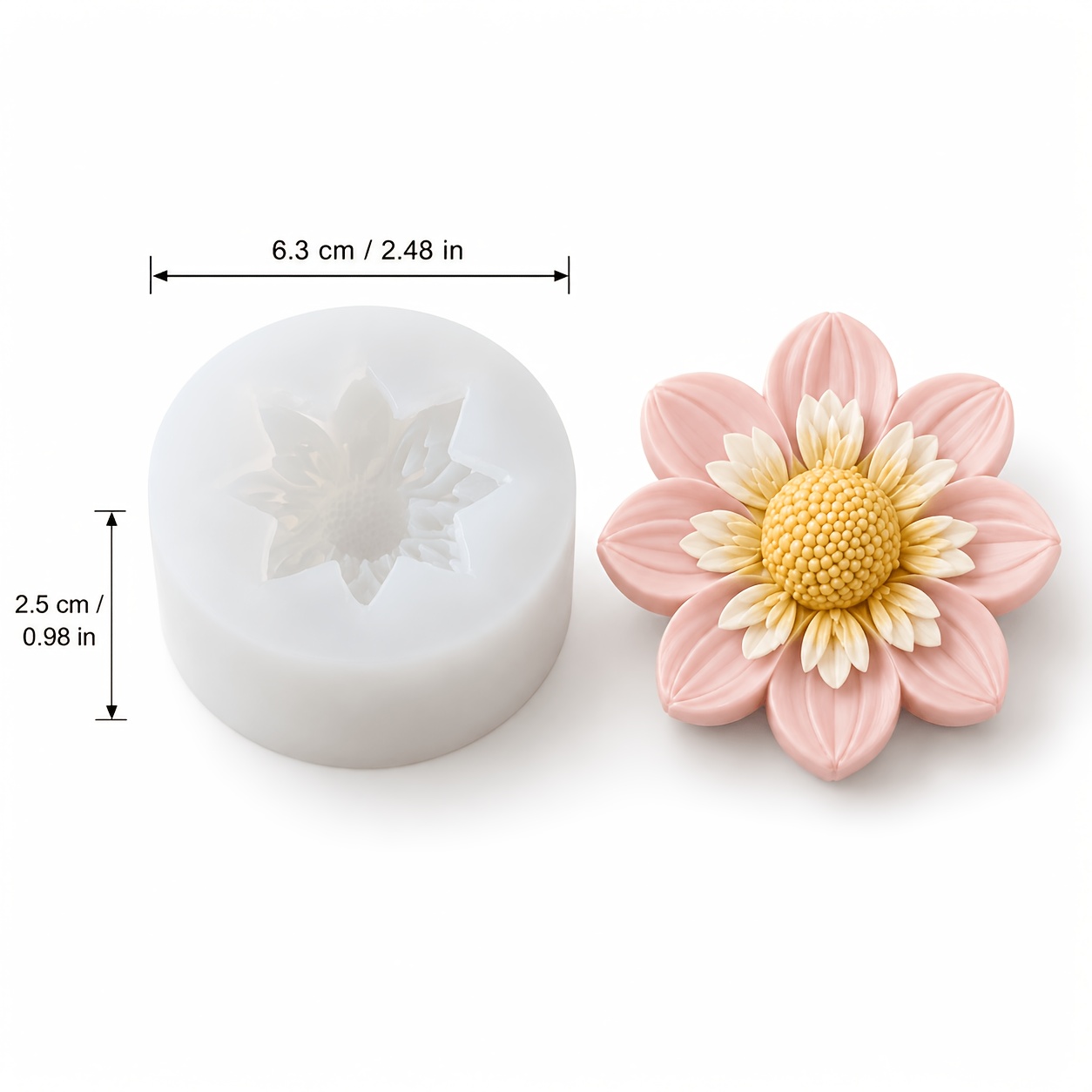 TEMU Multi-petal Flower Silicone Resin Molds Suitable For Epoxy Resin, Soap Base & Plaster - Multi-petal Layered Mold For Diy Candle Making, Soap