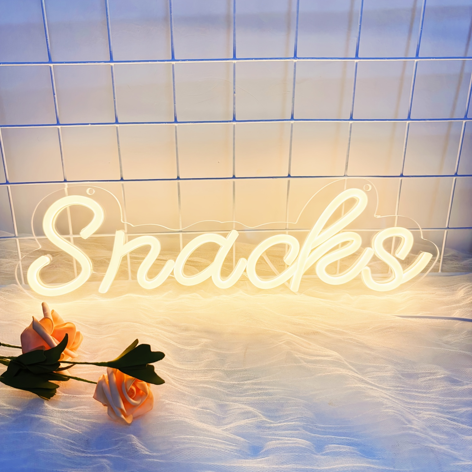 Image of Neon Sign For Snacks, Artistic Wall Decor For Snack Bars, Warm White Usb Battery Operated Neon Light For Shops, Snack Stalls, , And Coffee Bars