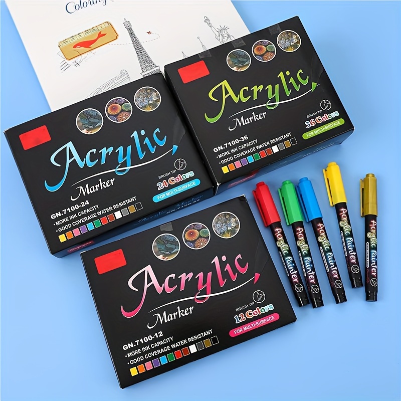 

Soft Tip Brush Acrylic Paint Marker Pens Set For Painting Card Making Colors Crafts | Art Supplies | Drawing & Lettering Supplies | Art Pens & Markers