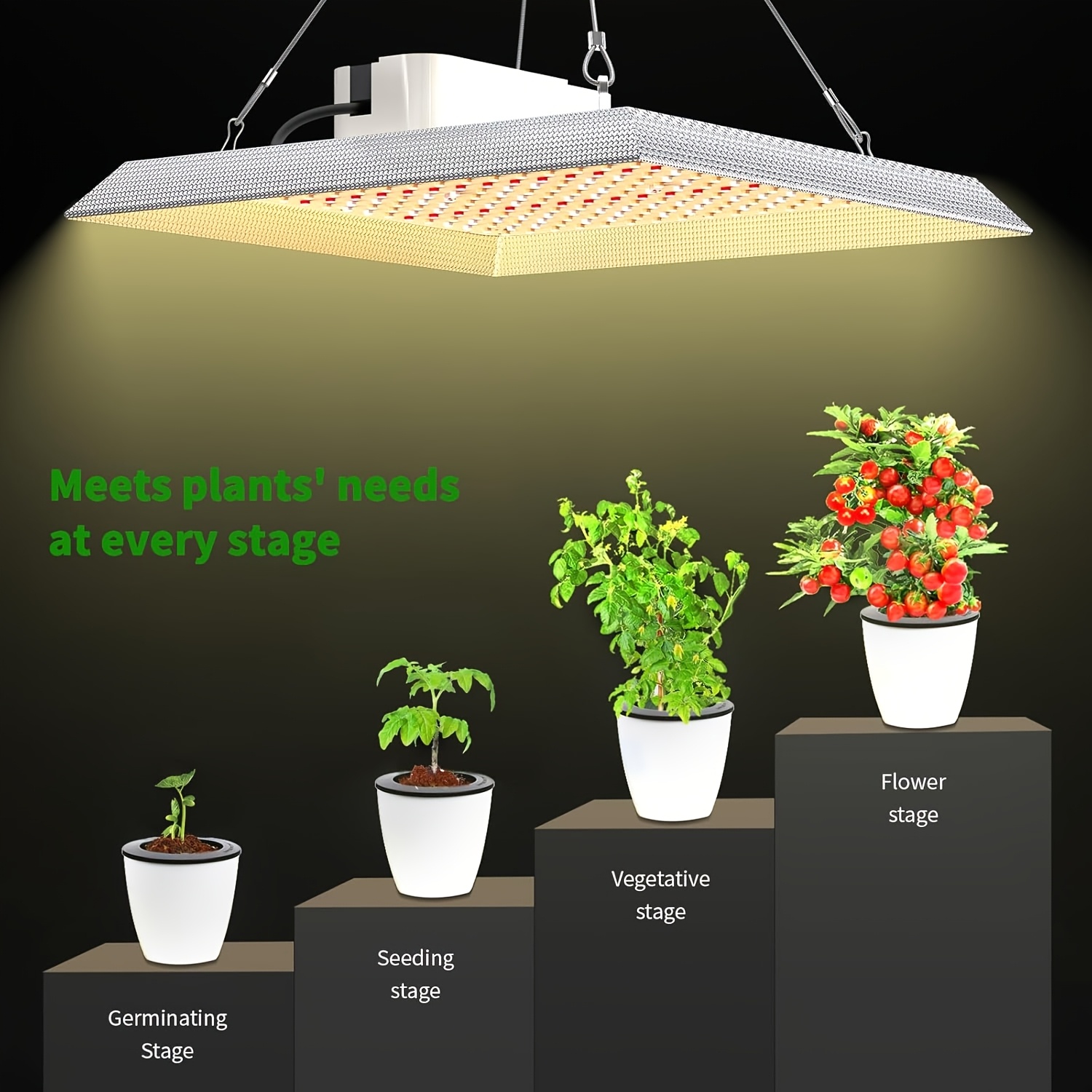 1000w led grow light   reflector cover lights high ppfd hanging grow light plant lights for indoor vegetable growing seedling flowering and   tent greenhouse