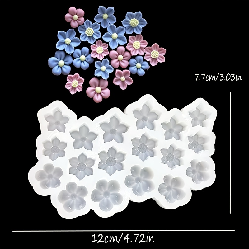 TEMU 3-cavity Resin Silicone Mold Suitable For Diy Crafts - Multi-use Small Flower Mold For Plaster, Concrete, Wax & Resin Crafts | Compatible For