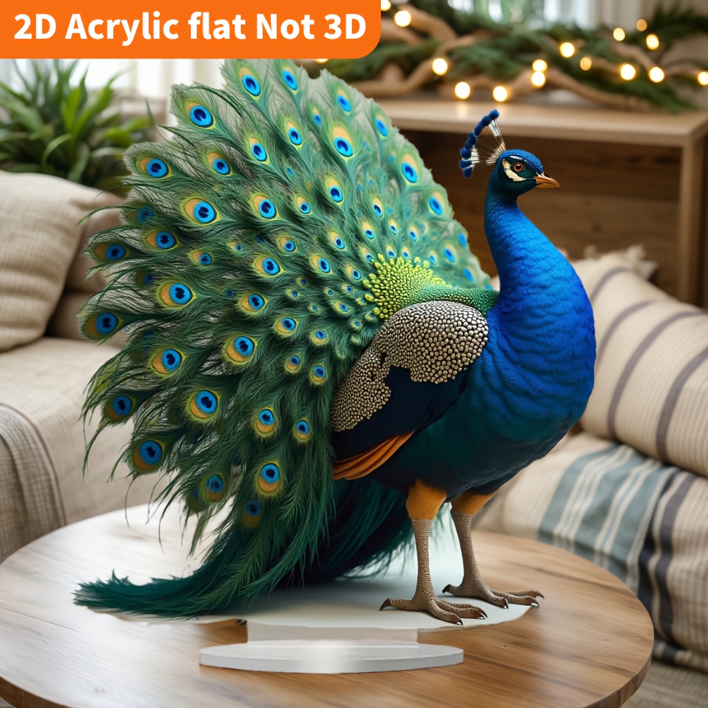 

1pc 2d Flat-modern Crystal Decor Wall Panel - Home Desktop Animal Theme Decoration, Festival Party, - Thanksgiving, New Year, Christmas Gifts