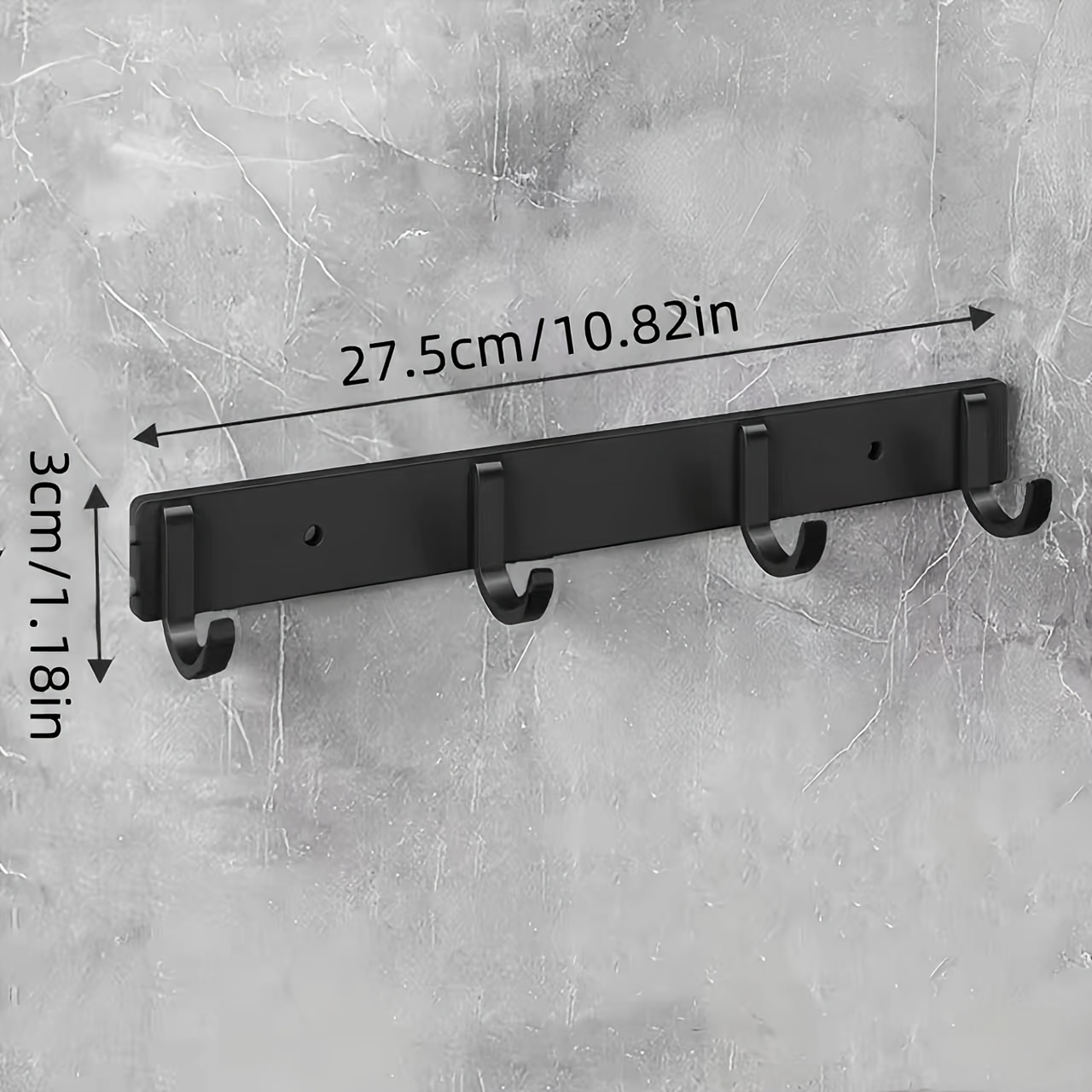 TEMU 1pc/2pcs Wall Mounted Hook, Wall Mounted Bracket Hook, Bathroom And Kitchen Towel Rack, Wall Mounted Storage Hook Rack, Used For Clothes, Hat