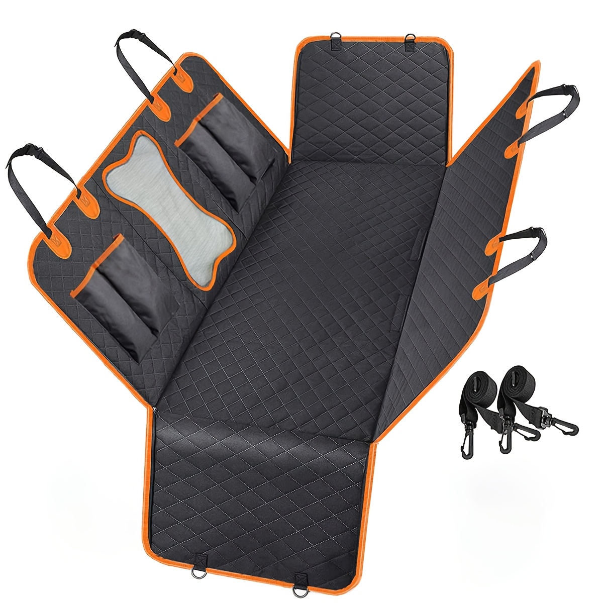 Image of 1pc Of Bone Design Car Dog Seat Cover, Pet Car Seat Cover, Pet Seat Suspension Bed, Scratch Resistant And Non Slip Durable Soft Pet Rear Seat Cover, Suitable For Cars, Trucks And Suvs