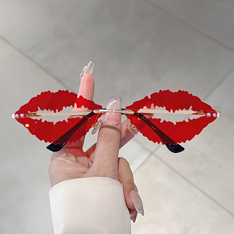 

1pc Lunettes de Mode Tendance en de pour Femmes - Design Multicolore Unique avec Verres Décoratifs en PC, Monture Métallique & Charnières - pour & Événements Costumés