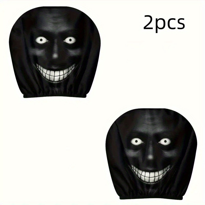 TEMU 2pcs Pillowcase Set, Featuring A Dark Themed Style With A Smiling , Perfect For Decoration, , Perfect For Long-distance Travel, Machine Washable And Durable, Stylish Protection Cover