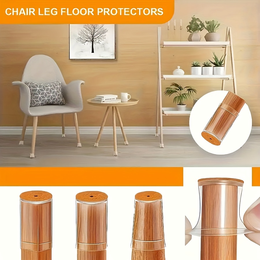 40pcs clear with felt pad floor protector to prevent scratching the floor for home and office use silent sliding chair leg floor protector invisible and beautiful suitable for many types of chair feet Product details 4
