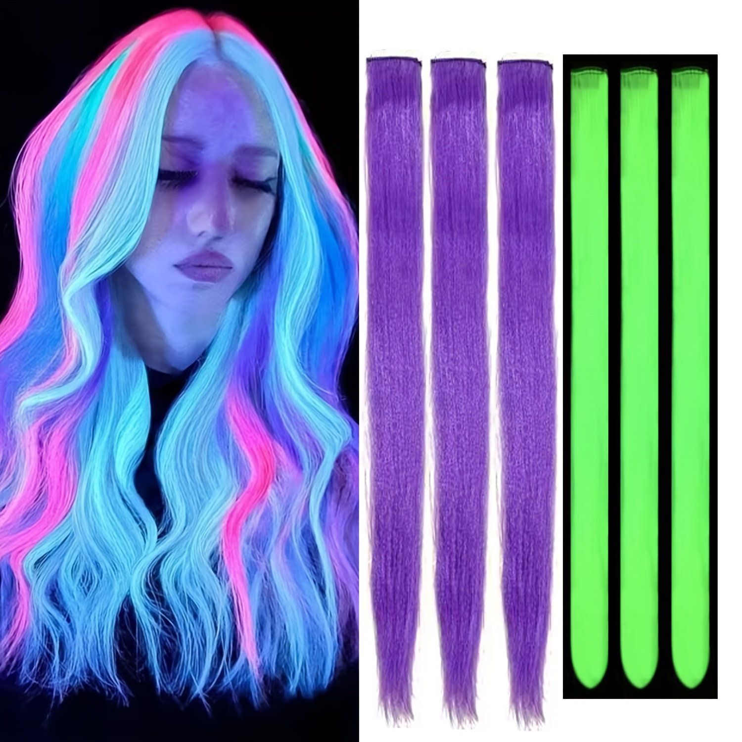 TEMU -the-dark Clip-in Hair Extensions With Blonde Color, Perfect Synthetic Hairpieces For Women And