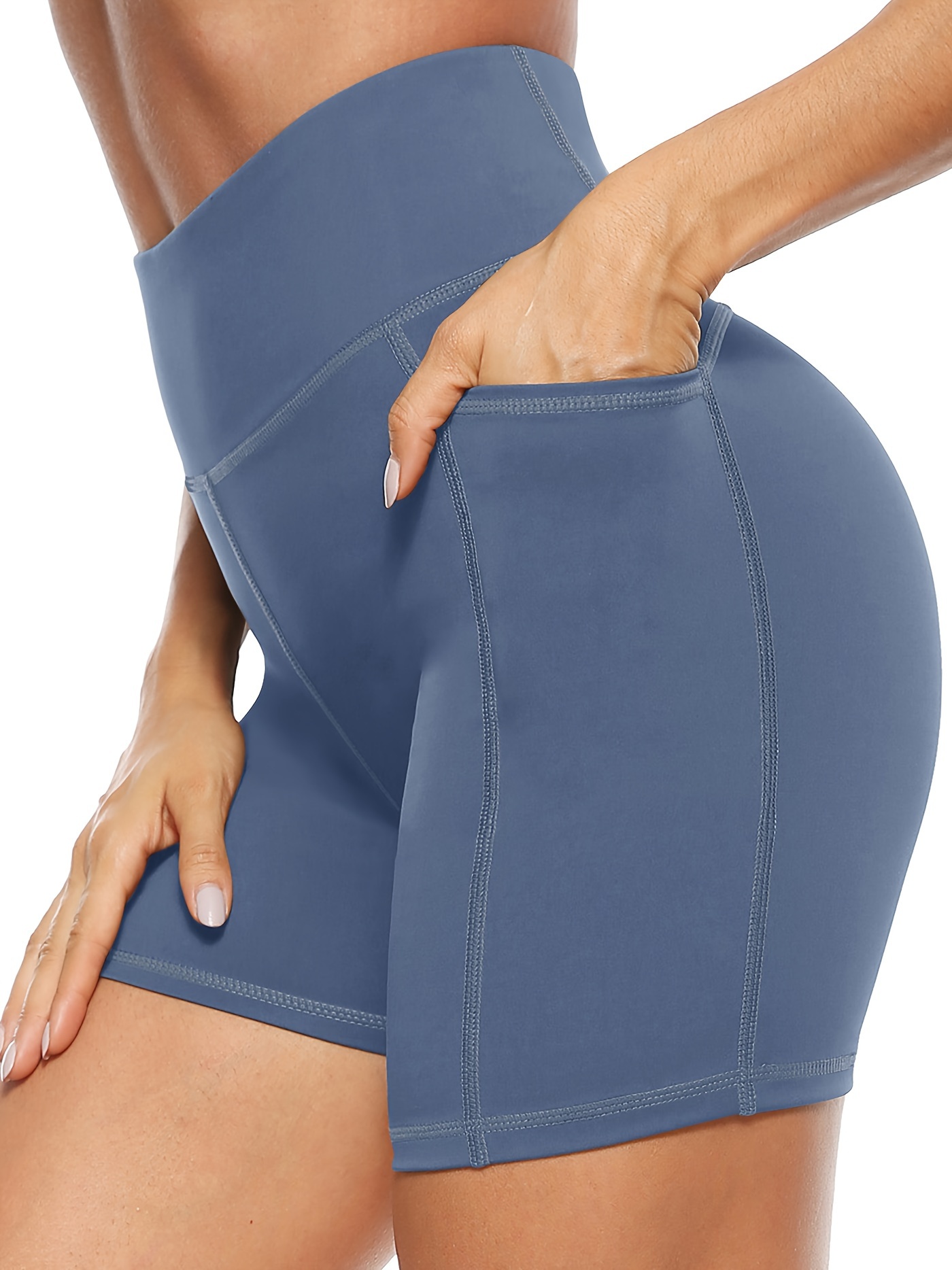 Women's High Waisted Yoga Shorts with Pockets
