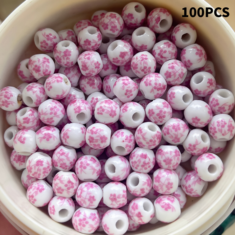 E-shop 100 Stück 8mm Handgefertigte Perlen, Robustes Vintage Schmuckherstellungsset, Schmuckset, Handgefertigte Schmuckzubehör, Kreatives Bastelset