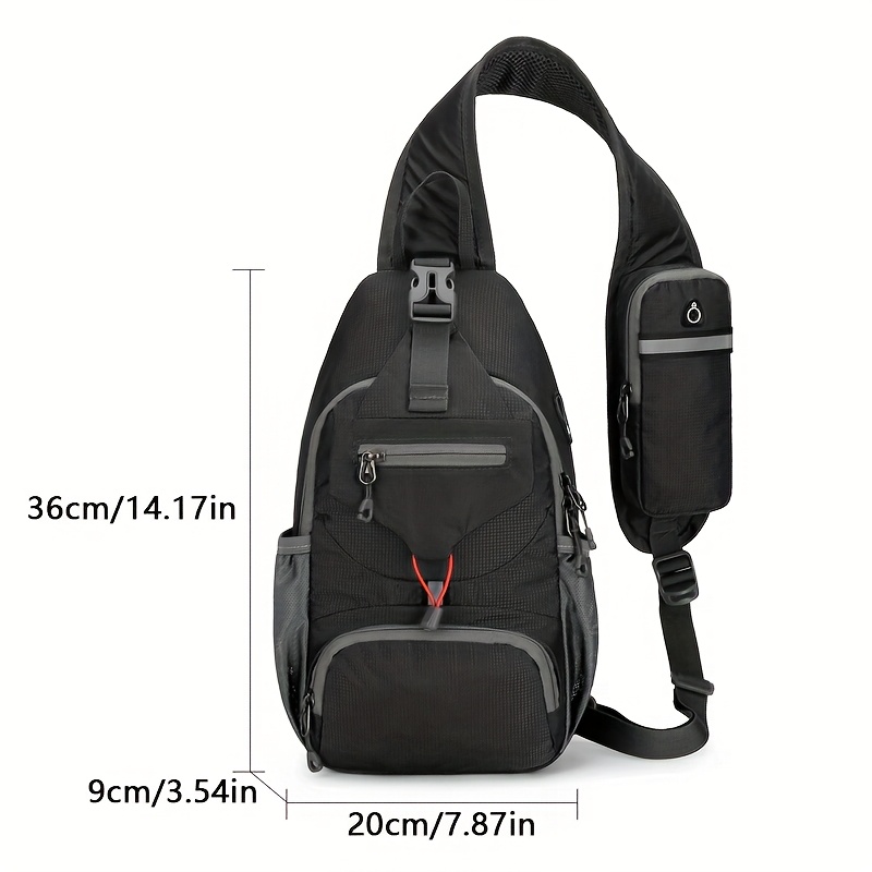 [Multi-Functional Crossbody Bag] Multi-Functional OGEHUAFEE Women's Lightweight Crossbody Bag | Adjustable Chest Pack with Multiple Compartments, Durable Nylon for Outdoor Travel, Hiking & Daily Use, Sporty Design Black/Blue/Army Green, Fashionable Accessory, Bungee Cord Attachment