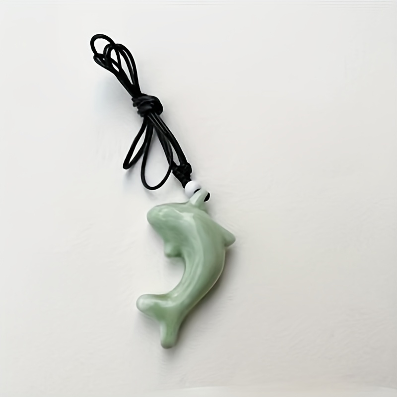 3pcs Ceramic Dolphin Whistle Necklace Set, Adjustable