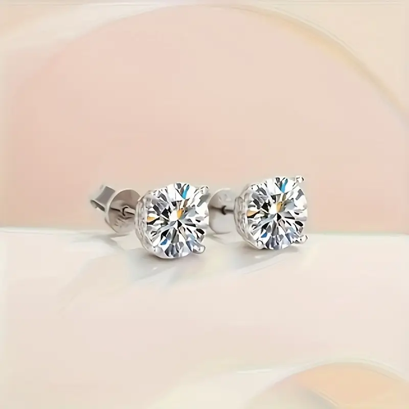 925   fashion simple trend with 8mm2ct   earrings shining cutting   delicate and lightweight size   suitable for a   of daily occasions festival gifts   and lovers gift box Product details 2