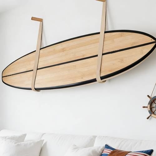 80cm apricot white surfboard paddleboard snowboard or snowboard wall mount bracket indoor hanging leather strap