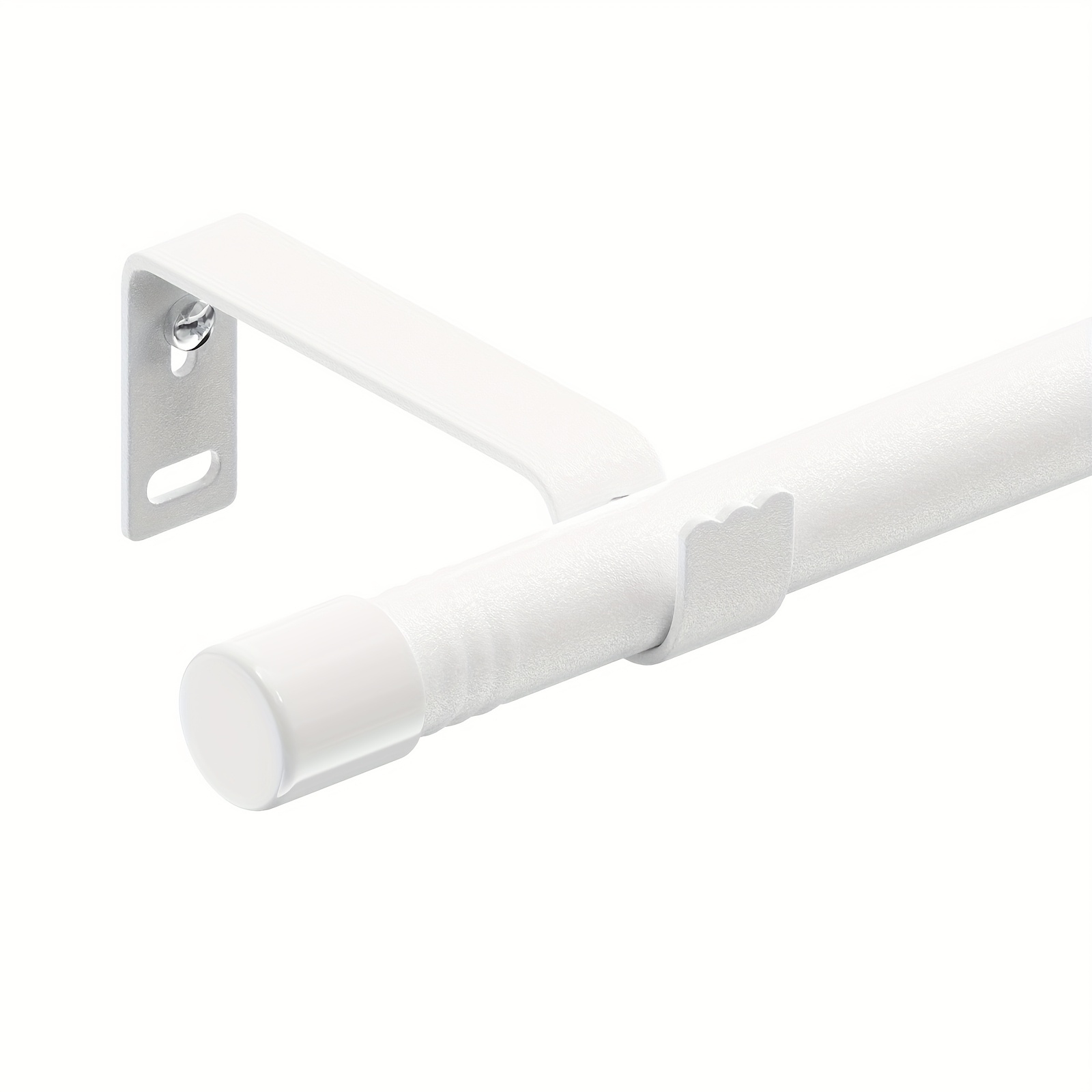 E-shop Verstellbare Gardinenstange für Fenster von 30" bis 87", 5/8 Zoll Metallstab mit Ständer, Kleines Gardinenstangen-Set, Moderne Einfache