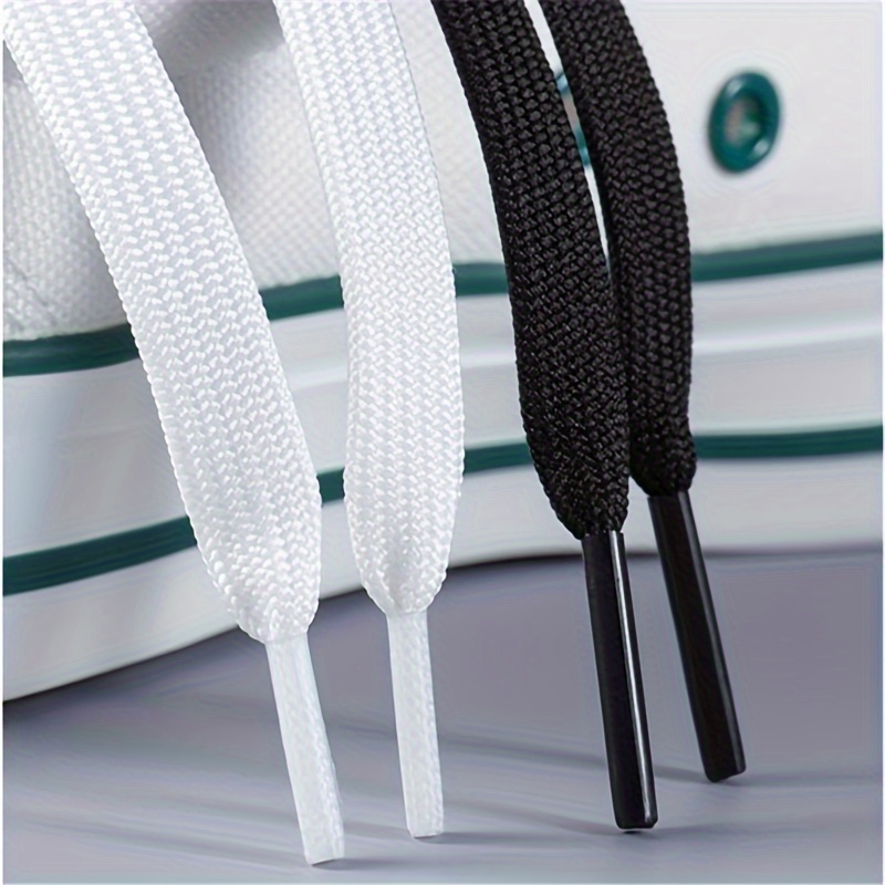 

[customer ] 4pcs Black & White Double-layer Polyester Shoelaces, 47.24in - Soft, Laces For Sneakers, Boots, Jewelry & Watches