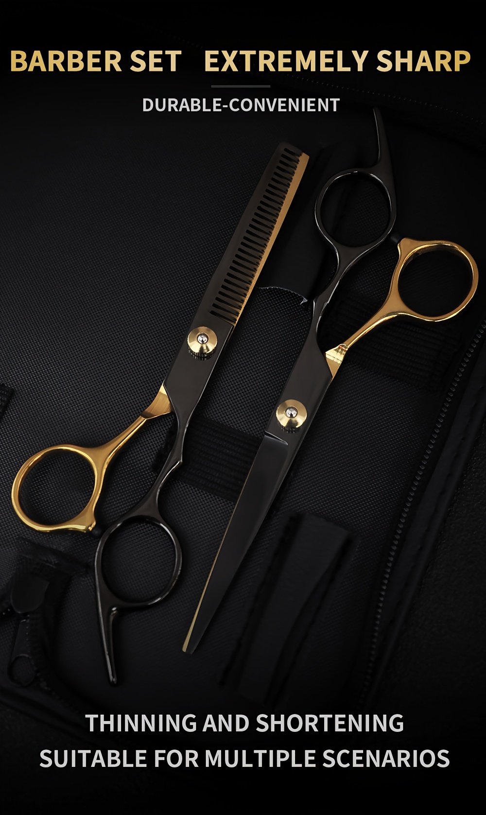 13 pcs 理发剪刀套件，专业理发剪带理发剪刀稀剪，理发剪剪，男士剪发混合沙龙剪刀 商品详情 4