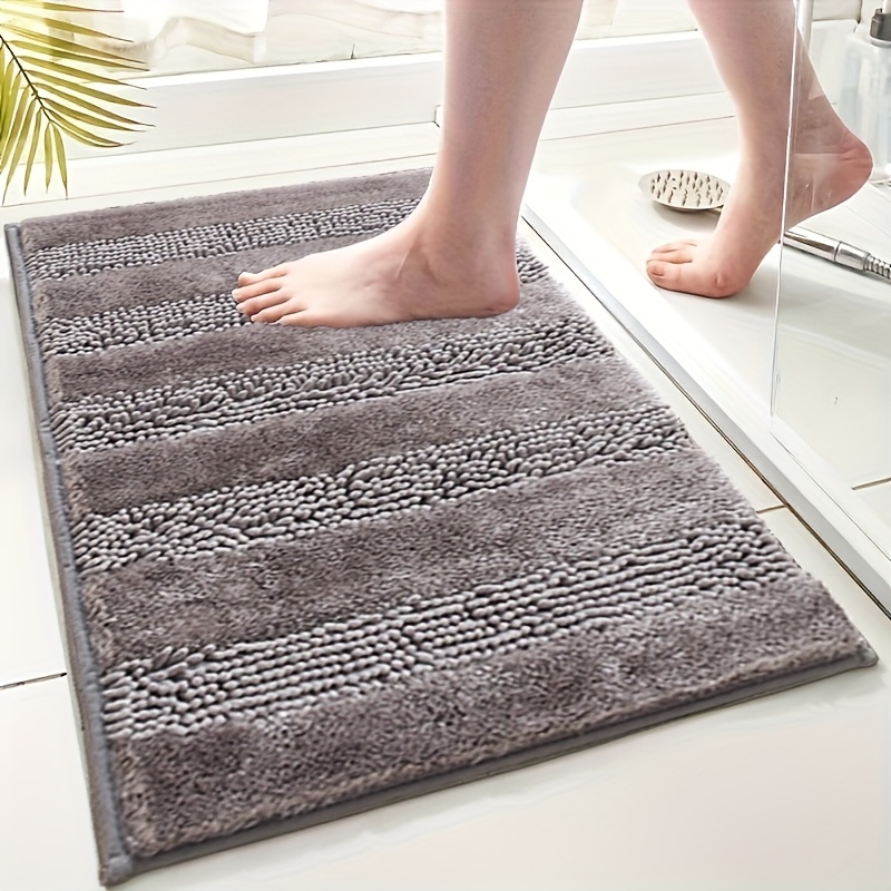 1  soft chenille bathroom mat super absorbent non slip ultra   to   for bathroom bedroom doorway kitchen and floor Product details 1