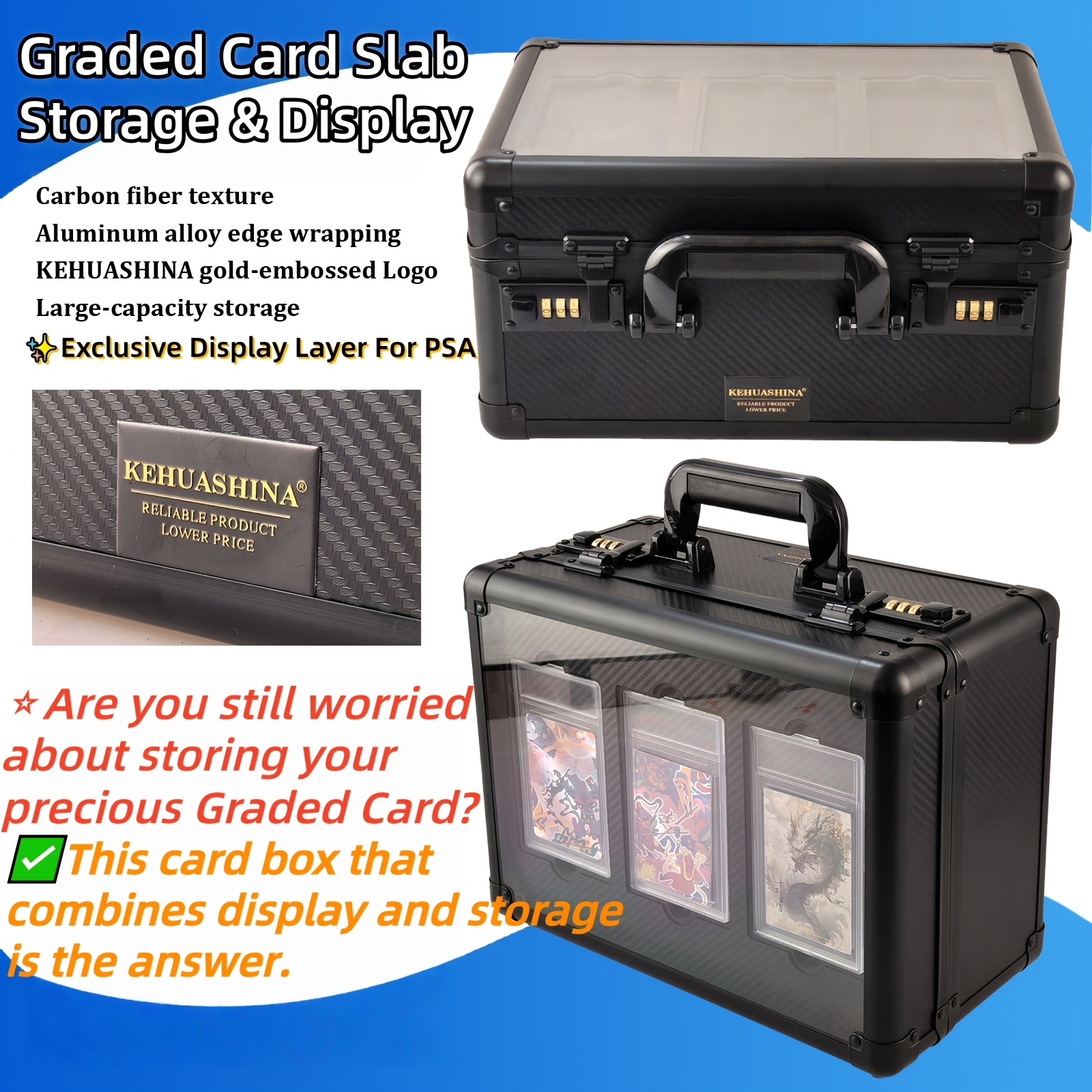 graded card case deals Evoretro Graded Card Storage Box: 90 Ct TSA Lock – PokeMaster Mates
