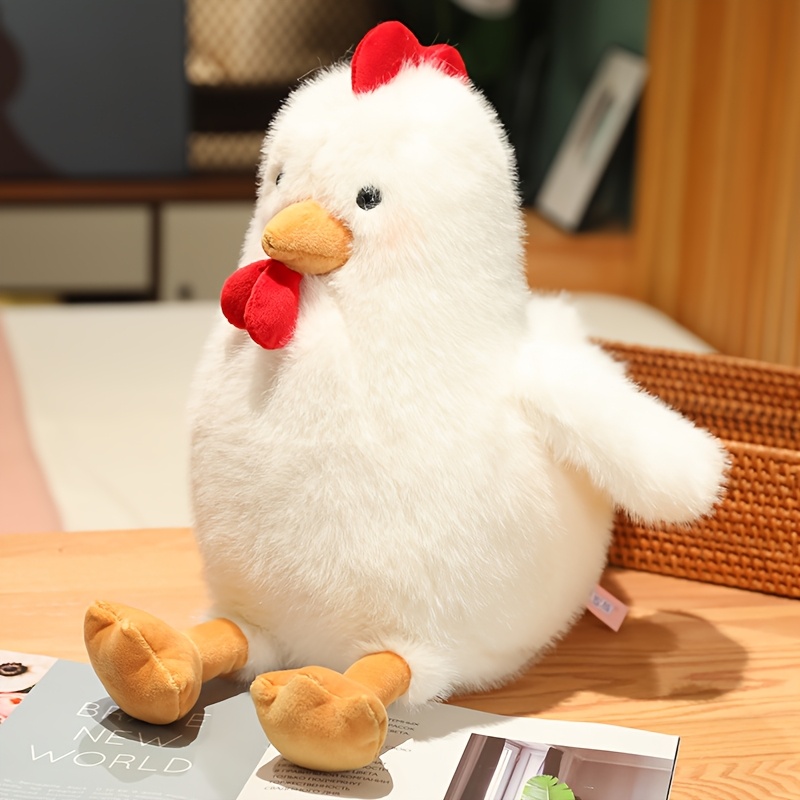 Image of 30cm/11.81in Kawaii Chicken Plush Toy Soft Stuffed Animal Doll Realistic Looking Rooster Doll Soft And Decoration Plush Gift For Birthday Christmas