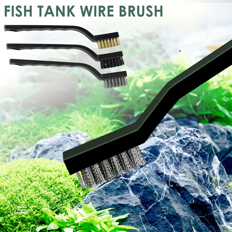 

3pcs Aquarium Algae Scrapers Cleaning Brushes Set, Pp Material, Steel Wire & Nylon, Fish Tank Cleaner For All Target Species