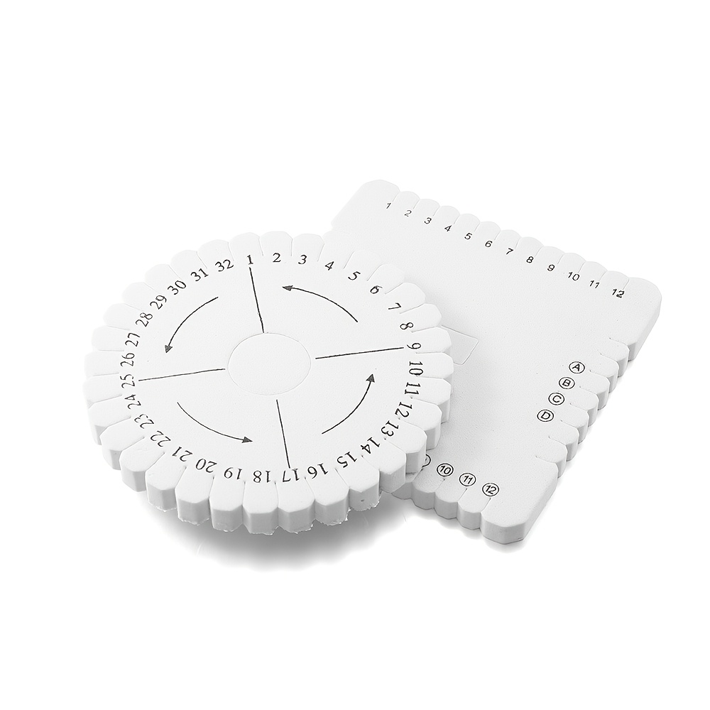 TEMU 2pcs Beading Loom Cord Disc Set Round Knitting Cord Disc Square Braiding Disks For Handmade Beading Gifts Jewelry Tools Supplies